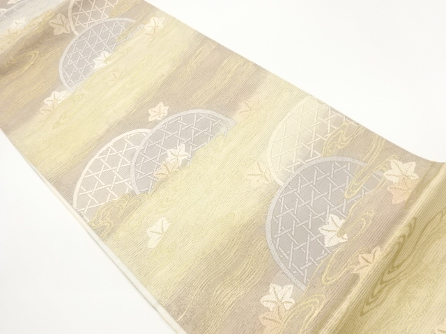 JAPANESE FUKURO OBI FOR SUMMER / WOVEN MAPLE LEAVES